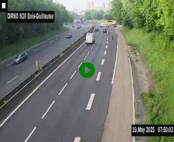 <h2>Webcam routière à hauteur de Bois-Guillaume en périphérie de Rouen. Vue orientée vers Rouen</h2>