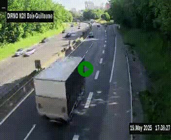 <h2>Webcam routière à hauteur de Bois-Guillaume en périphérie de Rouen. Vue orientée vers Rouen</h2>
