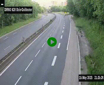 <h2>Webcam routière à hauteur de Bois-Guillaume en périphérie de Rouen. Vue orientée vers Rouen</h2>