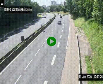<h2>Webcam routière à hauteur de Bois-Guillaume en périphérie de Rouen. Vue orientée vers Rouen</h2>