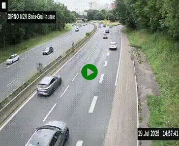 <h2>Webcam routière à hauteur de Bois-Guillaume en périphérie de Rouen. Vue orientée vers Rouen</h2>