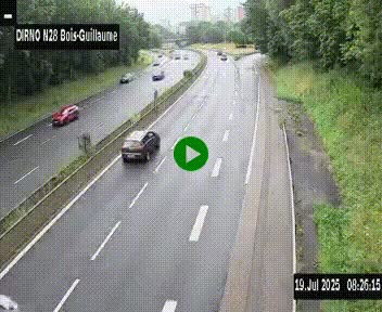 <h2>Webcam routière à hauteur de Bois-Guillaume en périphérie de Rouen. Vue orientée vers Rouen</h2>