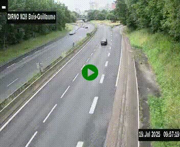 <h2>Webcam routière à hauteur de Bois-Guillaume en périphérie de Rouen. Vue orientée vers Rouen</h2>
