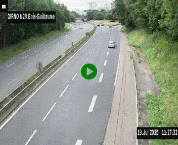 <h2>Webcam routière à hauteur de Bois-Guillaume en périphérie de Rouen. Vue orientée vers Rouen</h2>