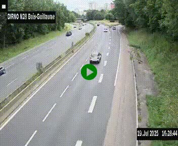 <h2>Webcam routière à hauteur de Bois-Guillaume en périphérie de Rouen. Vue orientée vers Rouen</h2>