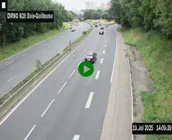 <h2>Webcam routière à hauteur de Bois-Guillaume en périphérie de Rouen. Vue orientée vers Rouen</h2>
