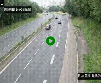 <h2>Webcam routière à hauteur de Bois-Guillaume en périphérie de Rouen. Vue orientée vers Rouen</h2>