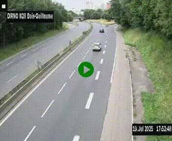 <h2>Webcam routière à hauteur de Bois-Guillaume en périphérie de Rouen. Vue orientée vers Rouen</h2>