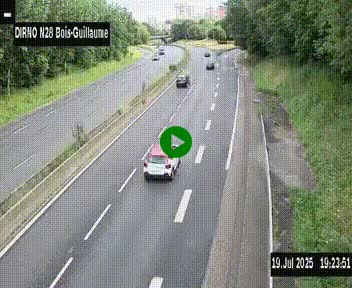 <h2>Webcam routière à hauteur de Bois-Guillaume en périphérie de Rouen. Vue orientée vers Rouen</h2>