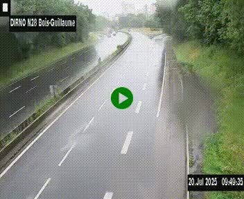 <h2>Webcam routière à hauteur de Bois-Guillaume en périphérie de Rouen. Vue orientée vers Rouen</h2>