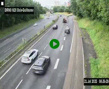 <h2>Webcam routière à hauteur de Bois-Guillaume en périphérie de Rouen. Vue orientée vers Rouen</h2>