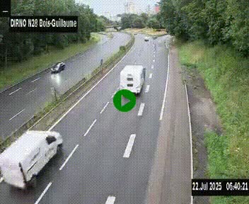 <h2>Webcam routière à hauteur de Bois-Guillaume en périphérie de Rouen. Vue orientée vers Rouen</h2>