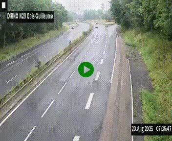<h2>Webcam routière à hauteur de Bois-Guillaume en périphérie de Rouen. Vue orientée vers Rouen</h2>