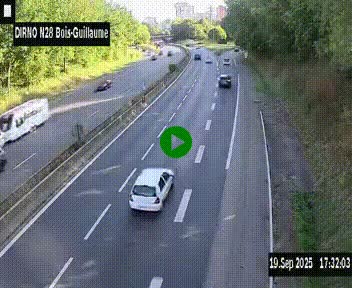 <h2>Webcam routière à hauteur de Bois-Guillaume en périphérie de Rouen. Vue orientée vers Rouen</h2>
