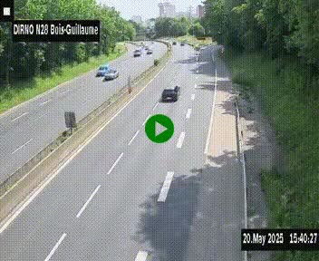 <h2>Webcam routière à hauteur de Bois-Guillaume en périphérie de Rouen. Vue orientée vers Rouen</h2>