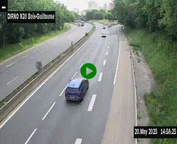 <h2>Webcam routière à hauteur de Bois-Guillaume en périphérie de Rouen. Vue orientée vers Rouen</h2>
