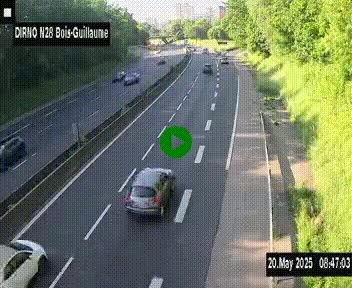 <h2>Webcam routière à hauteur de Bois-Guillaume en périphérie de Rouen. Vue orientée vers Rouen</h2>