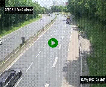 <h2>Webcam routière à hauteur de Bois-Guillaume en périphérie de Rouen. Vue orientée vers Rouen</h2>