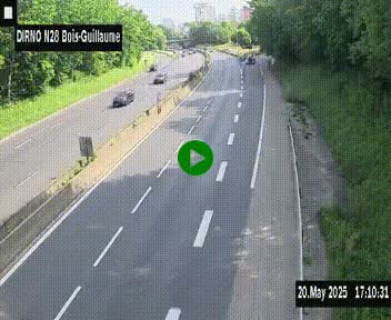 <h2>Webcam routière à hauteur de Bois-Guillaume en périphérie de Rouen. Vue orientée vers Rouen</h2>