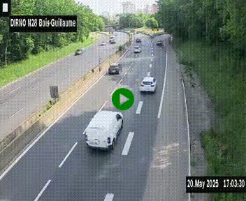 <h2>Webcam routière à hauteur de Bois-Guillaume en périphérie de Rouen. Vue orientée vers Rouen</h2>