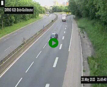 <h2>Webcam routière à hauteur de Bois-Guillaume en périphérie de Rouen. Vue orientée vers Rouen</h2>