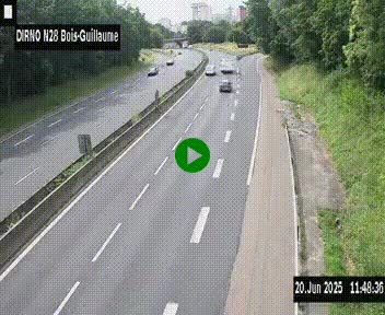 <h2>Webcam routière à hauteur de Bois-Guillaume en périphérie de Rouen. Vue orientée vers Rouen</h2>