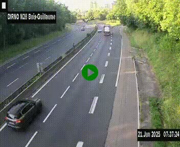 <h2>Webcam routière à hauteur de Bois-Guillaume en périphérie de Rouen. Vue orientée vers Rouen</h2>