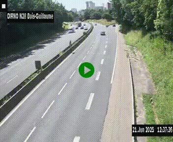 <h2>Webcam routière à hauteur de Bois-Guillaume en périphérie de Rouen. Vue orientée vers Rouen</h2>