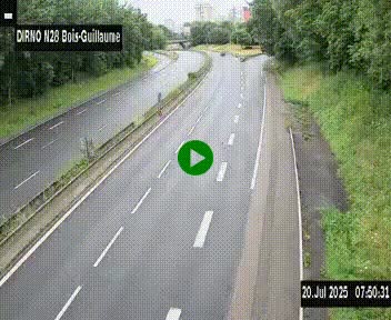 <h2>Webcam routière à hauteur de Bois-Guillaume en périphérie de Rouen. Vue orientée vers Rouen</h2>