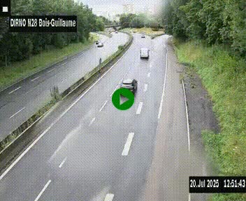 <h2>Webcam routière à hauteur de Bois-Guillaume en périphérie de Rouen. Vue orientée vers Rouen</h2>