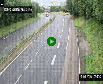 <h2>Webcam routière à hauteur de Bois-Guillaume en périphérie de Rouen. Vue orientée vers Rouen</h2>