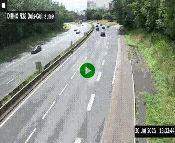 <h2>Webcam routière à hauteur de Bois-Guillaume en périphérie de Rouen. Vue orientée vers Rouen</h2>
