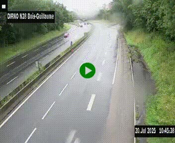 <h2>Webcam routière à hauteur de Bois-Guillaume en périphérie de Rouen. Vue orientée vers Rouen</h2>