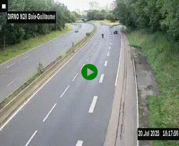 <h2>Webcam routière à hauteur de Bois-Guillaume en périphérie de Rouen. Vue orientée vers Rouen</h2>