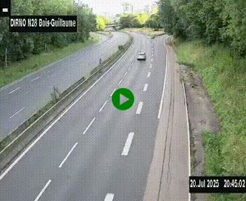 <h2>Webcam routière à hauteur de Bois-Guillaume en périphérie de Rouen. Vue orientée vers Rouen</h2>