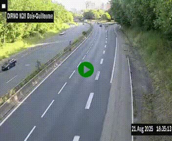 <h2>Webcam routière à hauteur de Bois-Guillaume en périphérie de Rouen. Vue orientée vers Rouen</h2>