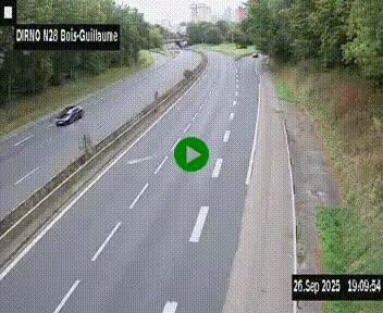 <h2>Webcam routière à hauteur de Bois-Guillaume en périphérie de Rouen. Vue orientée vers Rouen</h2>