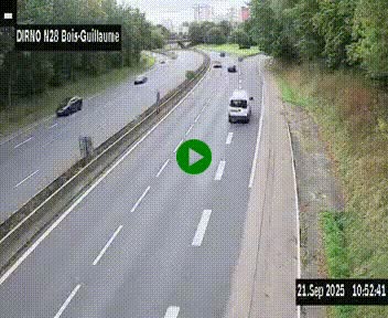 <h2>Webcam routière à hauteur de Bois-Guillaume en périphérie de Rouen. Vue orientée vers Rouen</h2>