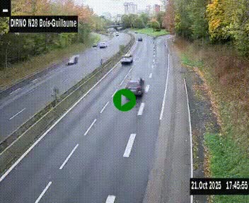 <h2>Webcam routière à hauteur de Bois-Guillaume en périphérie de Rouen. Vue orientée vers Rouen</h2>