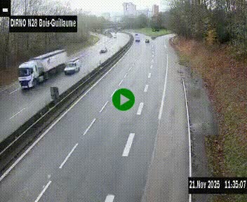 <h2>Webcam routière à hauteur de Bois-Guillaume en périphérie de Rouen. Vue orientée vers Rouen</h2>