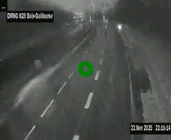 Webcam routière à hauteur de Bois-Guillaume en périphérie de Rouen. Vue orientée vers Rouen