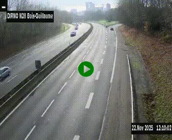 <h2>Webcam routière à hauteur de Bois-Guillaume en périphérie de Rouen. Vue orientée vers Rouen</h2>