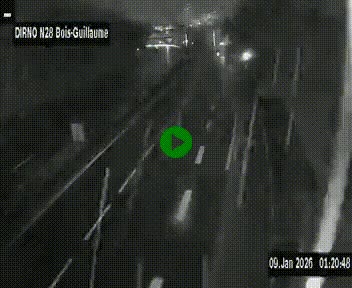 Webcam routière à hauteur de Bois-Guillaume en périphérie de Rouen. Vue orientée vers Rouen