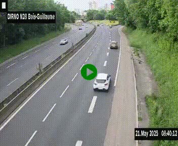 <h2>Webcam routière à hauteur de Bois-Guillaume en périphérie de Rouen. Vue orientée vers Rouen</h2>