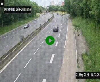 <h2>Webcam routière à hauteur de Bois-Guillaume en périphérie de Rouen. Vue orientée vers Rouen</h2>
