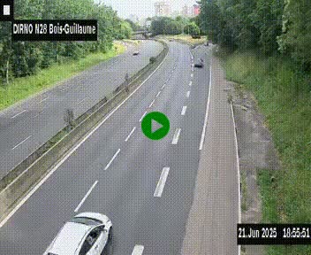 <h2>Webcam routière à hauteur de Bois-Guillaume en périphérie de Rouen. Vue orientée vers Rouen</h2>