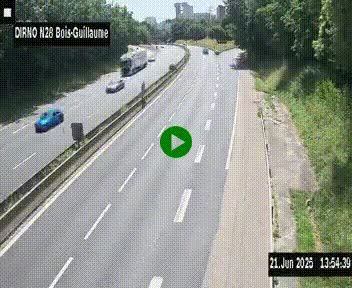<h2>Webcam routière à hauteur de Bois-Guillaume en périphérie de Rouen. Vue orientée vers Rouen</h2>