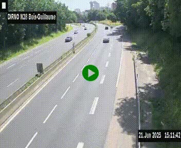 <h2>Webcam routière à hauteur de Bois-Guillaume en périphérie de Rouen. Vue orientée vers Rouen</h2>