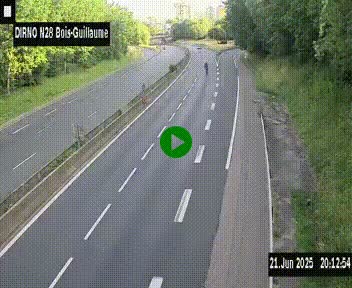 <h2>Webcam routière à hauteur de Bois-Guillaume en périphérie de Rouen. Vue orientée vers Rouen</h2>