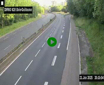 <h2>Webcam routière à hauteur de Bois-Guillaume en périphérie de Rouen. Vue orientée vers Rouen</h2>